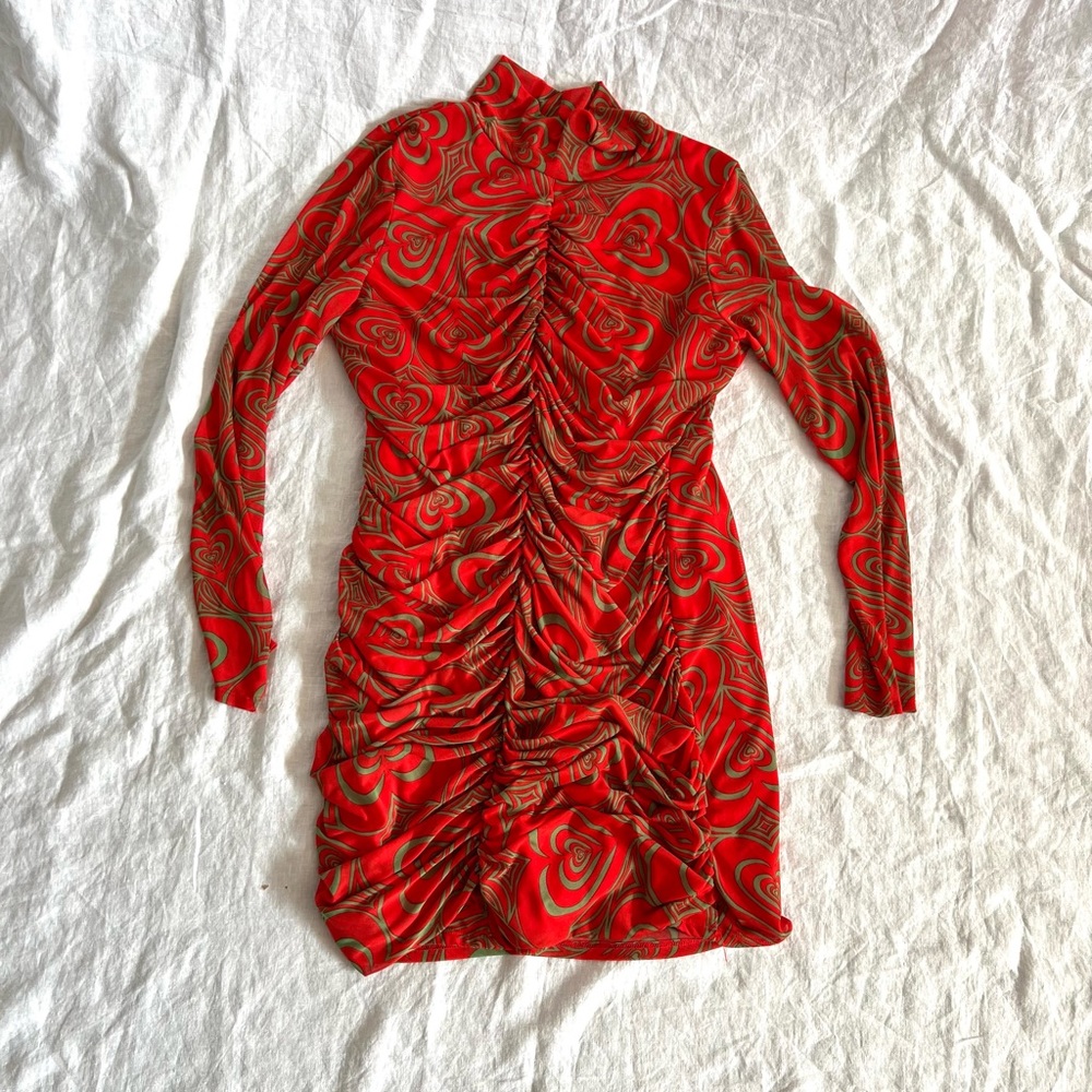 Lisa Says Gah Elenor Mini Dress in Wild Hearts Red